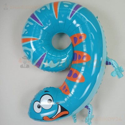 Шар (40''/102 см) Цифра, 9 Ящерица
